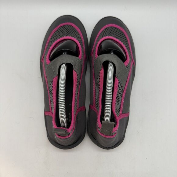 Athletech Swim Wade Water Shoes Womens 6 Gray & Pink Pool Beachcore Coastalcore - Picture 6 of 9